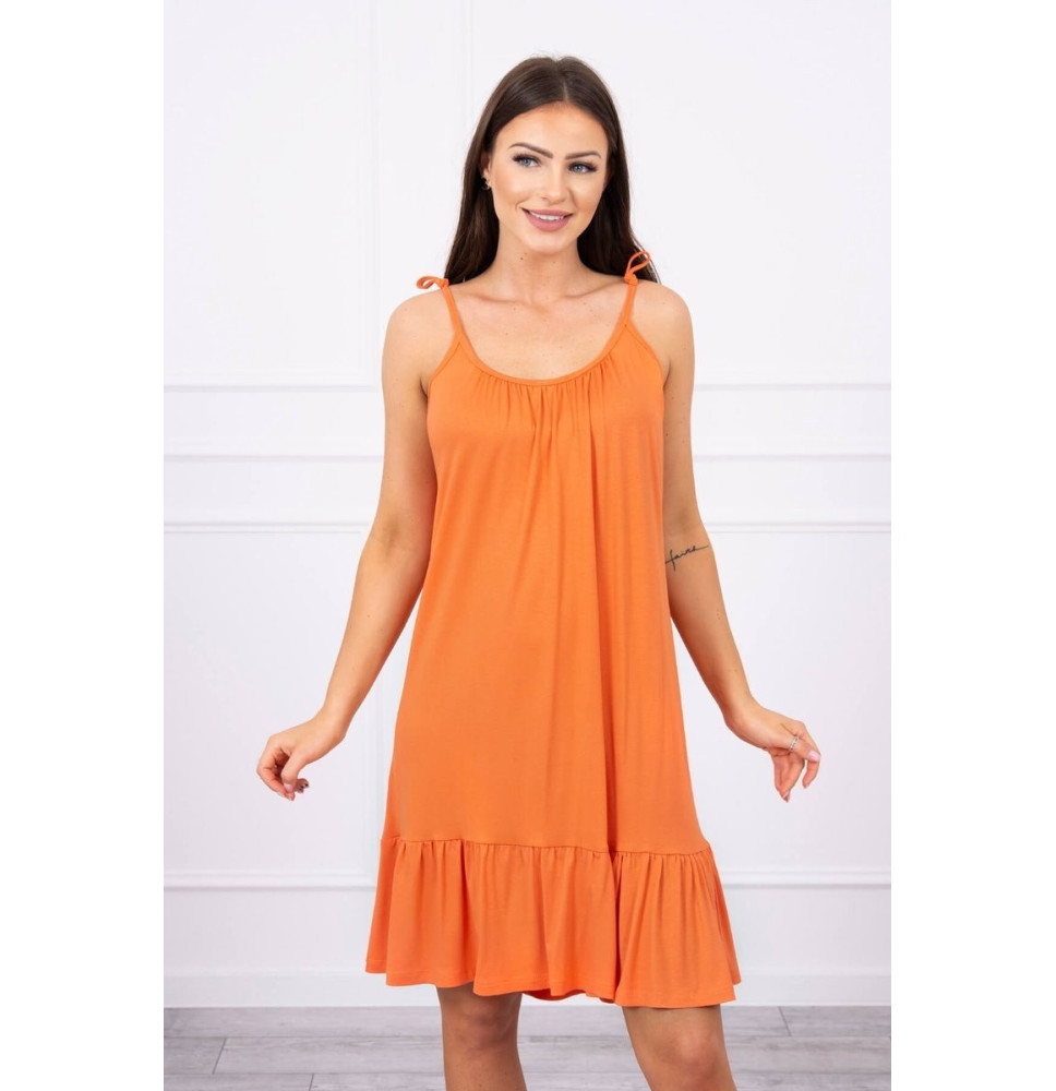 Női ruha vékony hevederekkel MI9080 sárgabarack