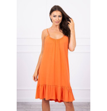 Női ruha vékony hevederekkel MI9080 sárgabarack