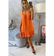 Női ruha vékony hevederekkel MI9080 sárgabarack