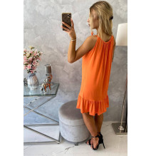 Női ruha vékony hevederekkel MI9080 sárgabarack