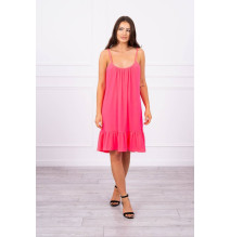 Női ruha vékony hevederekkel MI9080 neon rózsaszín