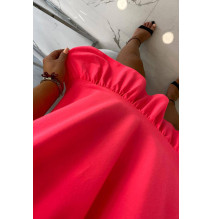 Női ruha vékony hevederekkel MI9080 neon rózsaszín