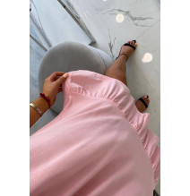 Női ruha vékony hevederekkel MI9080 por rózsaszín