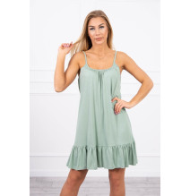 Női ruha vékony hevederekkel MI9080 sötét menta