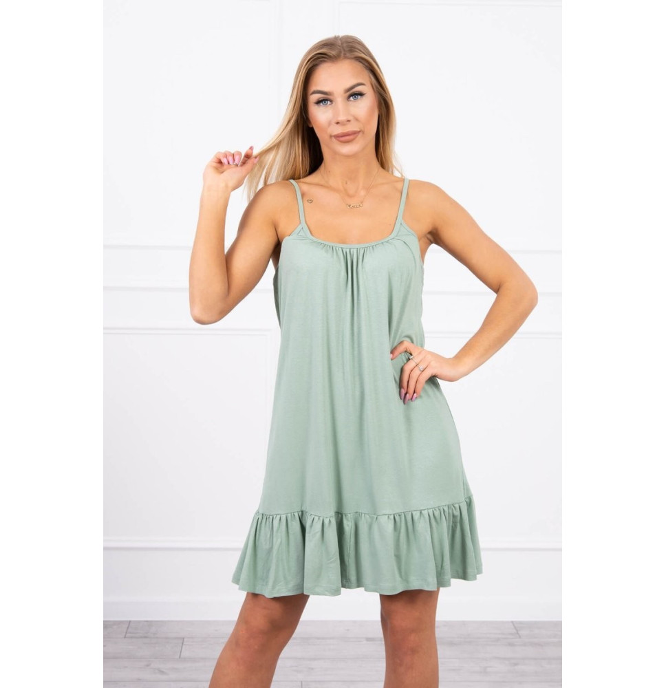 Női ruha vékony hevederekkel MI9080 sötét menta