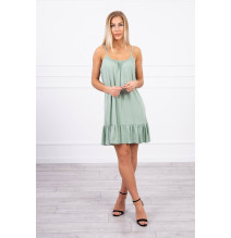 Női ruha vékony hevederekkel MI9080 sötét menta