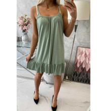 Női ruha vékony hevederekkel MI9080 sötét menta