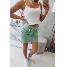 Női szoknya MI8984 derékhoz kötve sötét menta