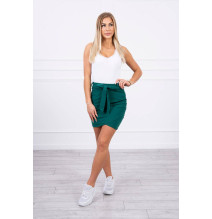 Női szoknya MI8984 derékhoz kötve zöld