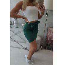 Női szoknya MI8984 derékhoz kötve zöld