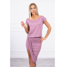 Női aszimmetrikus ruha MI61524 sötét rózsaszín