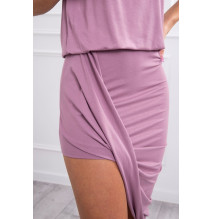 Női aszimmetrikus ruha MI61524 sötét rózsaszín