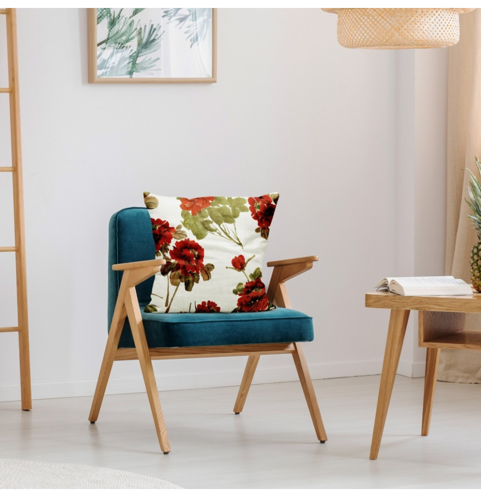 Párnahuzat MIGD116 40x40 cm piros virágok