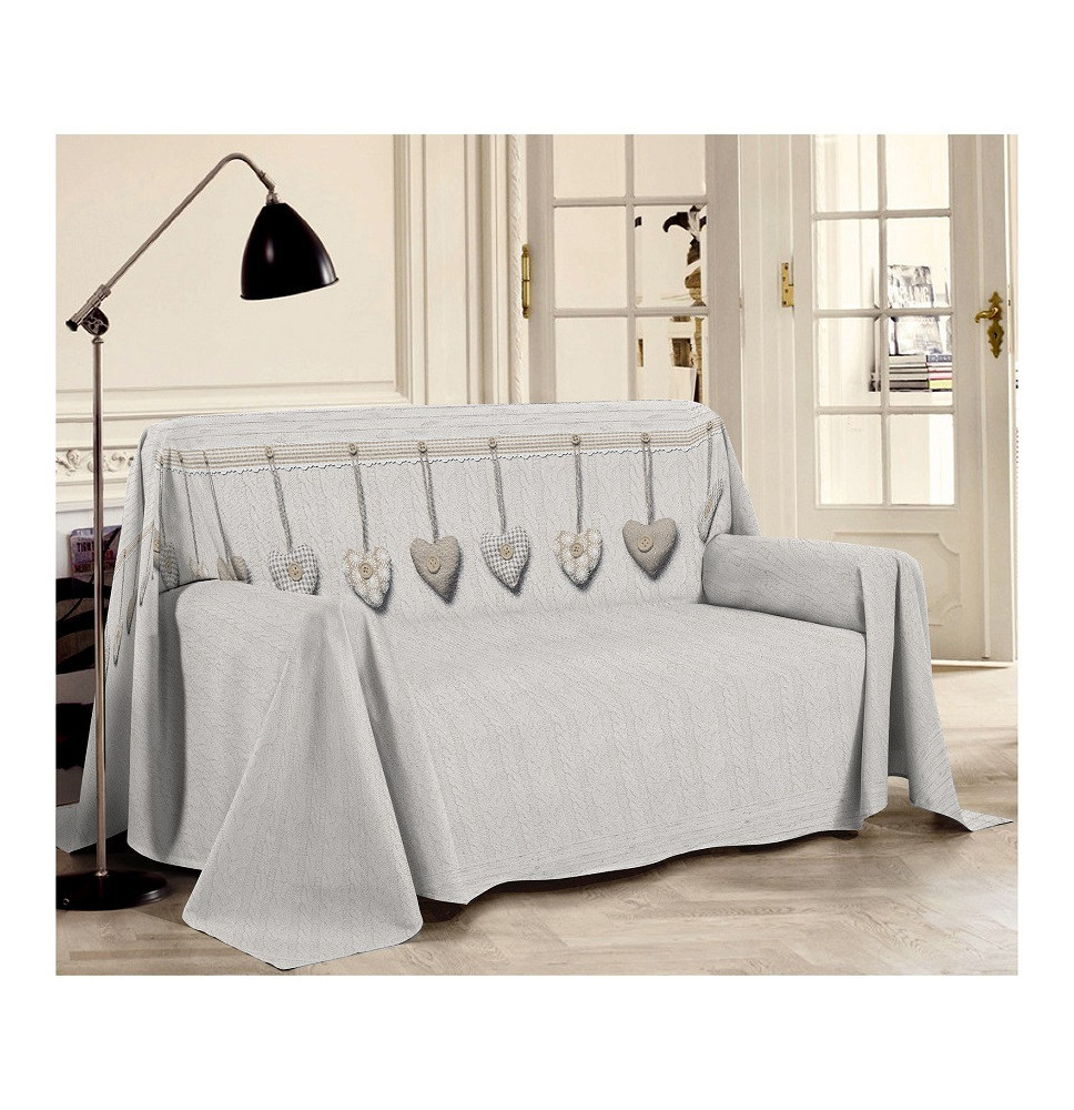 Takaró a kanapén Lógó szív bézs