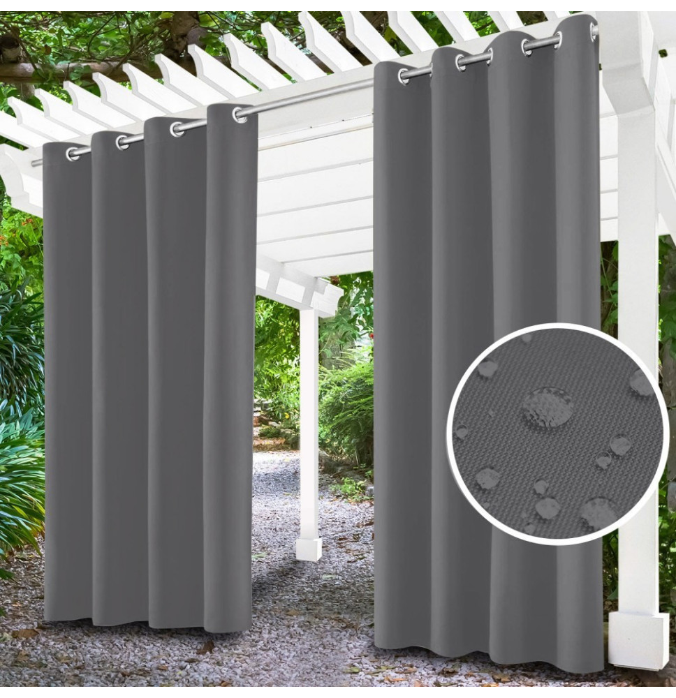 Kerti függöny a gyűrűk a teraszon MIG23 szürke