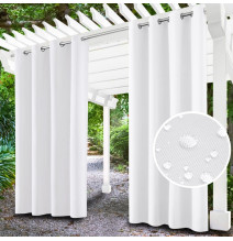 Kerti függöny a gyűrűk a teraszon MIG143 fehér