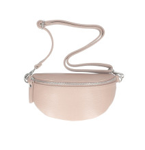 Bőr deréktáska MI163 por rózsaszínű Made in Italy