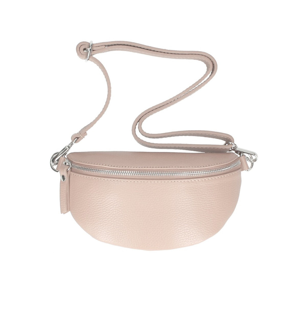 Bőr deréktáska MI163 por rózsaszínű Made in Italy