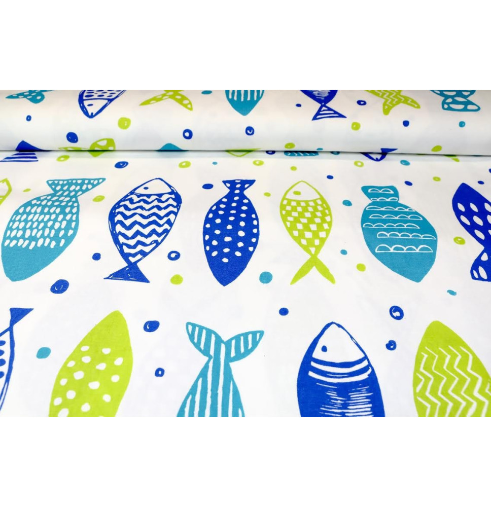 Anyag pamut zöld hal