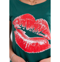 Női nyomtatott póló MI8985 zöld