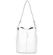 Bőr kézitáska 401 Made in Italy fehér