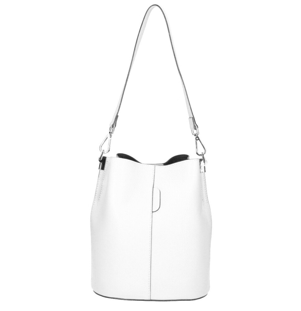 Bőr kézitáska 401 Made in Italy fehér