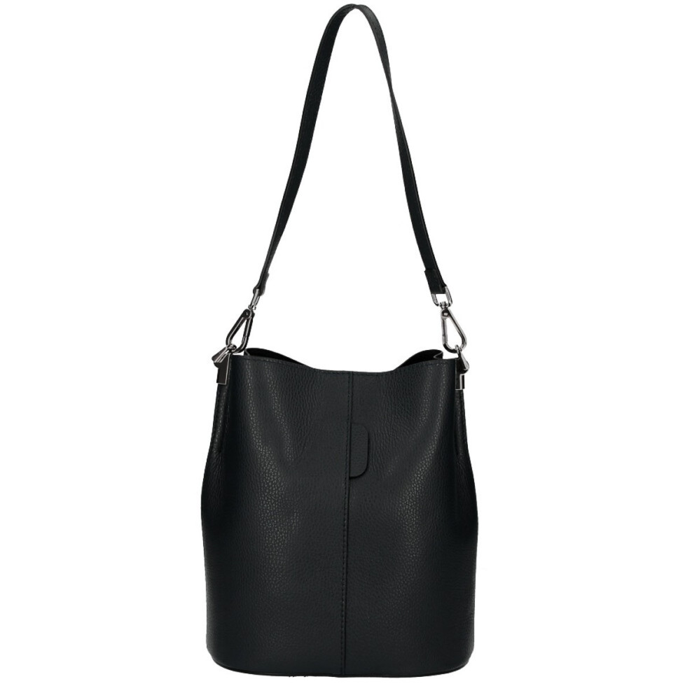 Bőr kézitáska 401 Made in Italy fekete