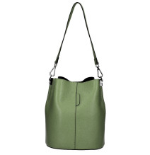 Bőr kézitáska 401 Made in Italy katonai zöld