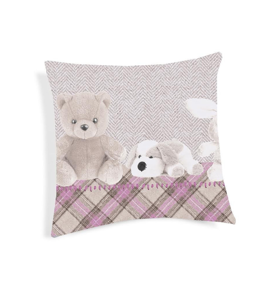 Párnahuzat Plüssök rózsaszín 40x40 cm MADE IN ITALY