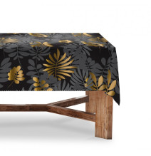 Vízálló kerti terítő MIGD276 fekete, levelek