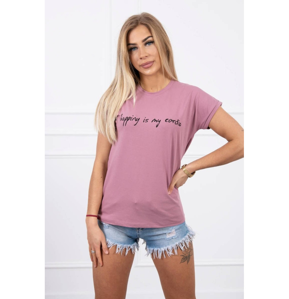 Női póló SHOPPING MY CARDIO sötét rózsaszín MI65297