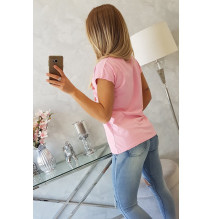 Női nyomtatott póló MI8985 világos rózsaszín