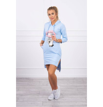 Ruha meghosszabbított hátsó és színes nyomtatott elülső MI64632 kék
