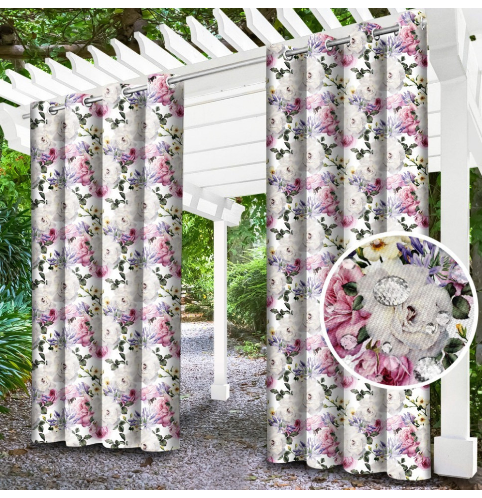 Kerti függöny a gyűrűk a teraszon MIG143C