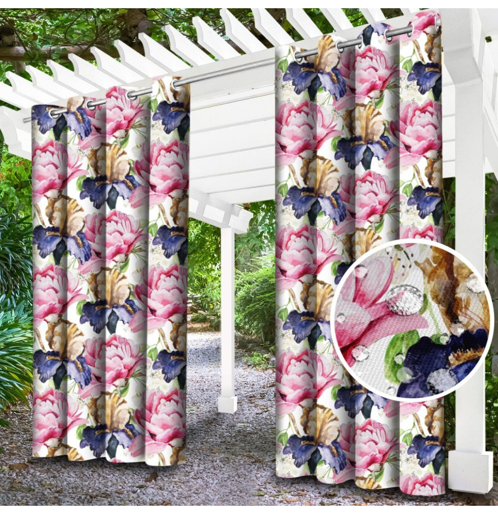 Kerti függöny a gyűrűk a teraszon MIG143C