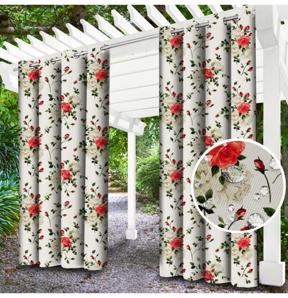 Kerti függöny a gyűrűk a teraszon MIG143C