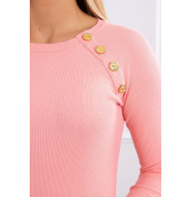 Női ruha díszített gombokkal MI5918 sárgabarack