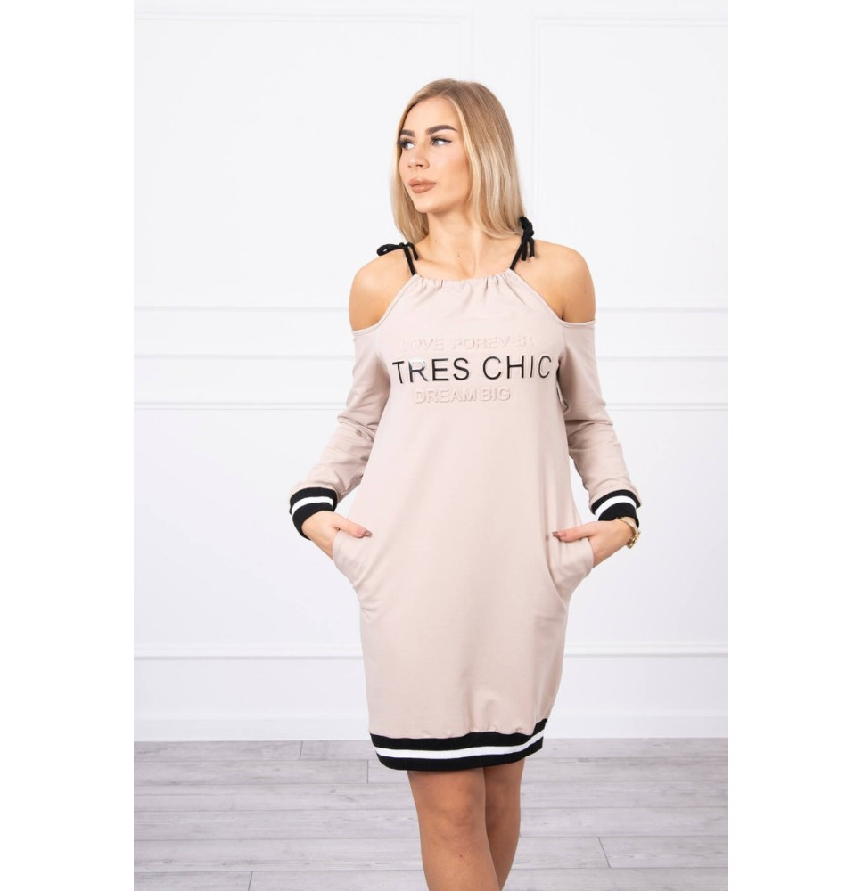 Dress Tres Chic MI62182 bézs