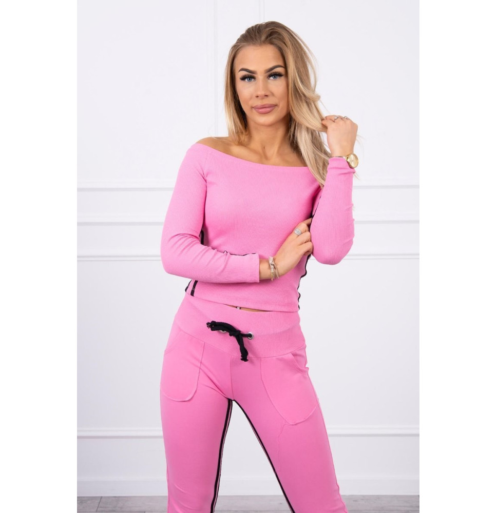 Női szett MI8958 dupla csíkkal világos rózsaszín