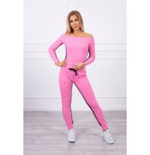 Női szett MI8958 dupla csíkkal világos rózsaszín