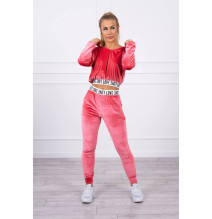 Velúr szett kapucnival MI9104 málna