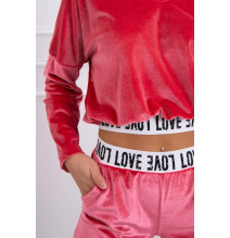 Velúr szett kapucnival MI9104 málna