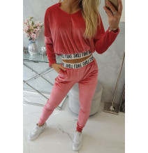 Velúr szett kapucnival MI9104 málna