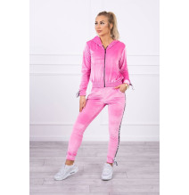 Velúr szett kapucnival MI9104 rózsaszín