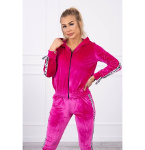 Velúr szett kapucnival MI9104 sötét fukszia