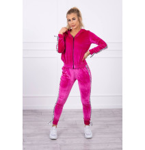 Velúr szett kapucnival MI9104 sötét fukszia