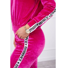 Velúr szett kapucnival MI9104 sötét fukszia