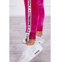 Velúr szett kapucnival MI9104 sötét fukszia