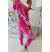 Velúr szett kapucnival MI9104 sötét fukszia