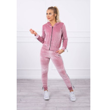 Velúr szett kapucnival MI9104 sötét por rózsaszín